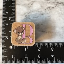 Rubber Stamp TEDDY BEAR STAMPENDOUS Nestling B Is For Bear Alphabet