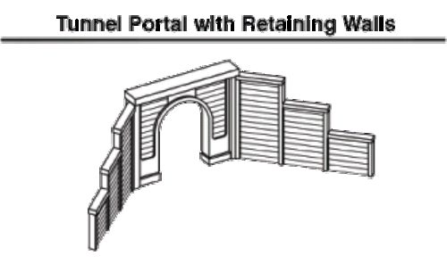 Woodland Scenics N Scale Tunnel Concrete Single Portal (2) C1152 - Picture 3 of 3