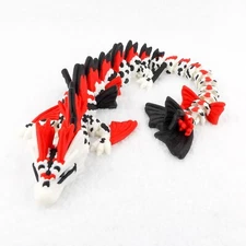 3D Printed Articulated Koi Dragon Toy Figurine Fantasy Mythical Home Decor Gift