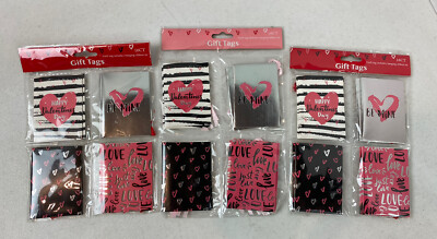 48 (3 packs of 16)  Valentine's Day Gift Tags Red & Pink Assorted FOR KEEPS #22K