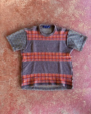 Junya Watanabe MAN Mixed Pattern Knit Short Sleeve T-Shirt