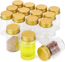 15Pcs 40ml Small Glass Bottles, Clear Vials with Aluminum Screw Caps, Sealed ...