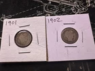 1901 & 1902 Barber Silver Dime Coin US