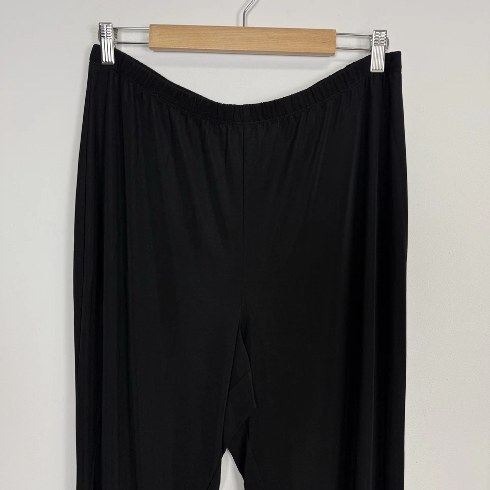 Pantalones Susan Graver para mujer LT grandes altos grises tejidos líquidos elásticos nuevos sin etiquetas Foto 3 de 4