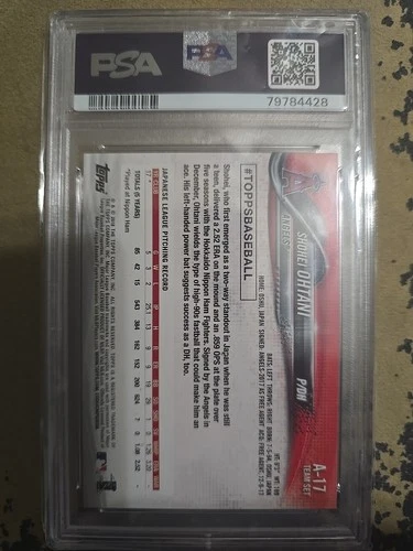 2018 Topps Team Set Shohei Ohtani RC PSA 8 Angels A-17 Los Angeles Dodgers MVP