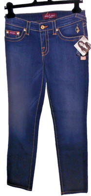 baby phat, 5/ca. 34-36, Jeans, Blau, Stickerei, viel Glitzer, LOGO-HW gold, NEU!