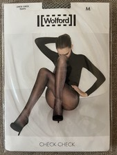 Wolford tights 40D colour Wheat/Black size Medium soft sheen makes leg slim