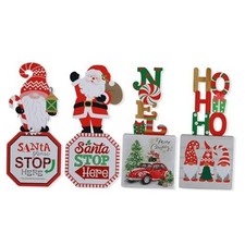 4 Pcs Christmas Table Signs Decorations Wooden Centerpiece Tabletop Gnome