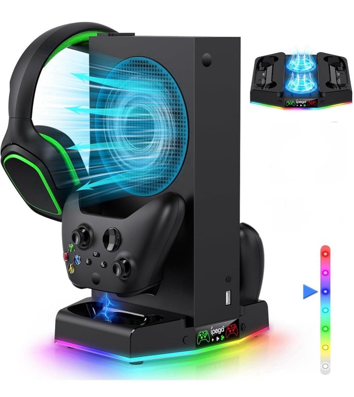 Cooling Stand & Charging Station for Xbox Series S with RGB Light Strip