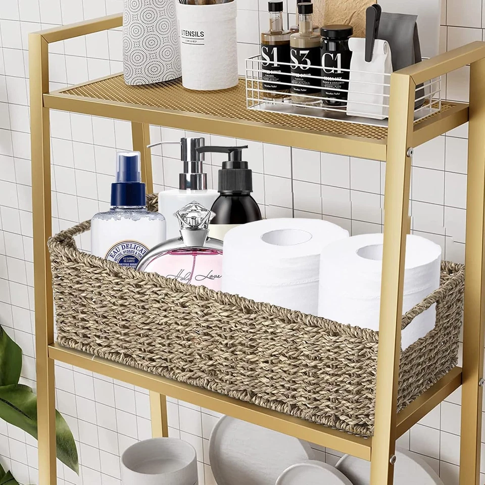 Cesto Vimini, Cestini Portaoggetti, Contenitore Impilabile Intrecciato, Organize - Immagine 3 di 4