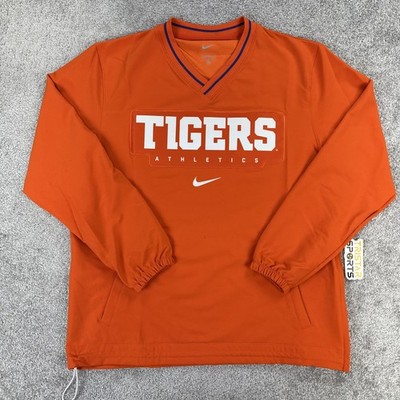 Clemson Tigers Jacket Mens Medium Orange Nike V-Neck Windbreaker PE Team Issue