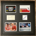 James Hunt / Niki Lauda    **HAND SIGNED**   Framed display  ~  Formula One 1