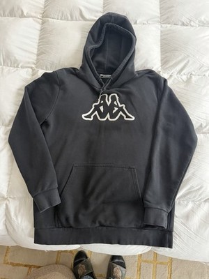 Kappa Men's Long Sleeved Hoodie Black/White, Size Large