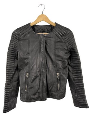 Boda Skins Lederjacke Damen Schwarz Gr. 36 Casual Streetwear Leder