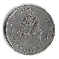 2004 East Caribbean States 1 Dollar World Coin - KM# 39