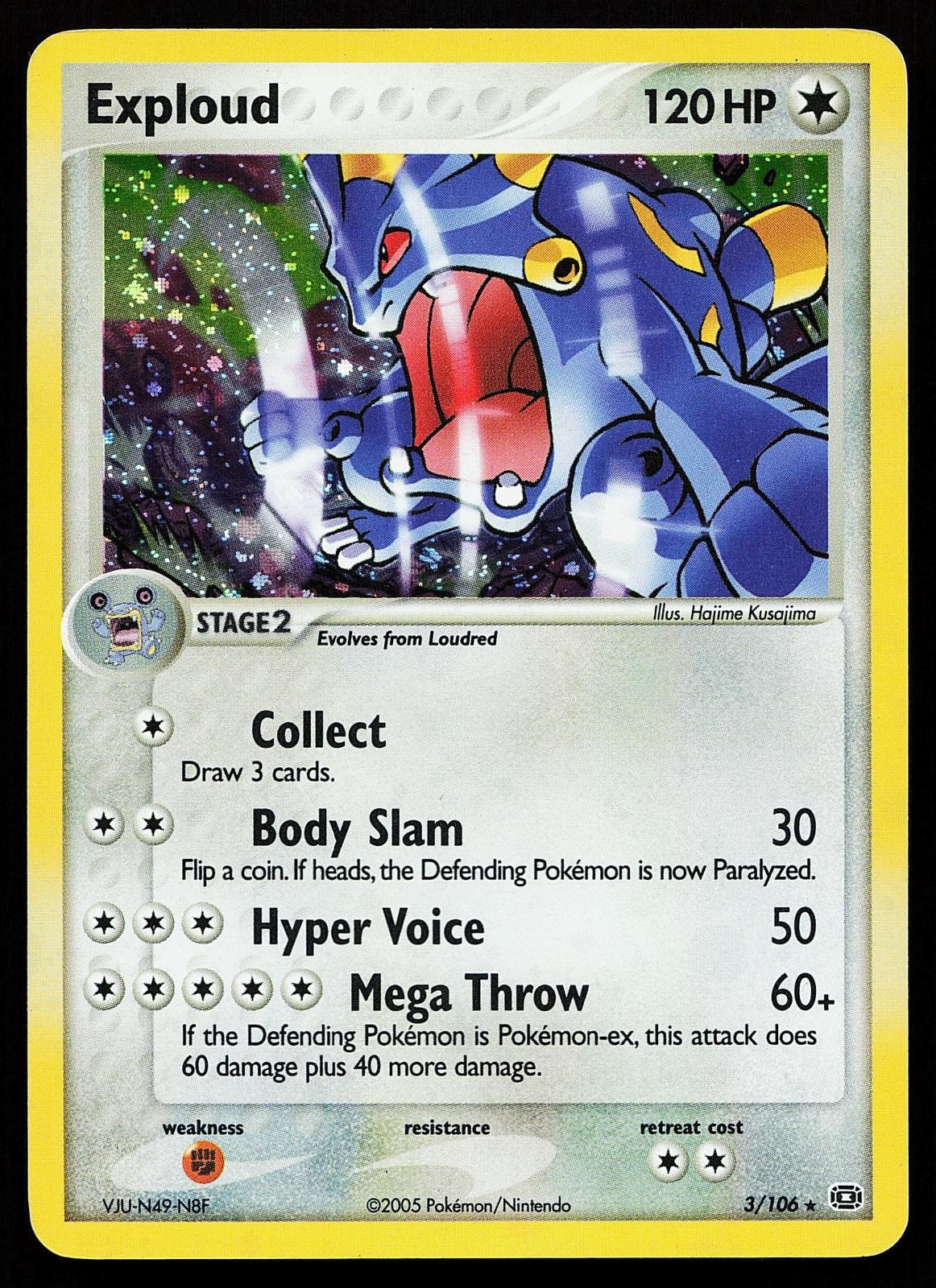 Exploud 3/106 Holo Rare Emerald Pokemon Card