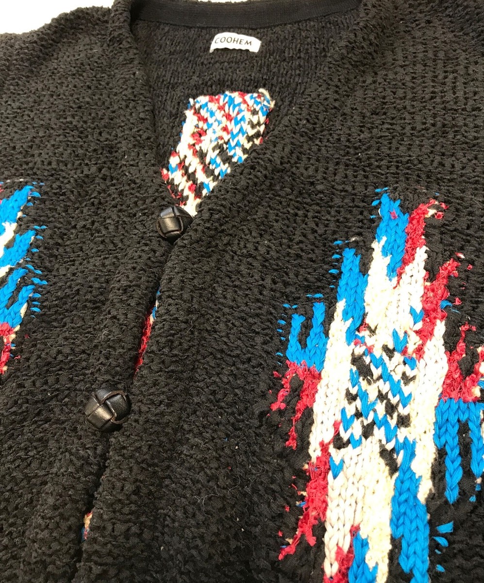 Coohem CHIMAYO TWEED KNIT VEST Size: M Black 13-232-005 Men | eBay