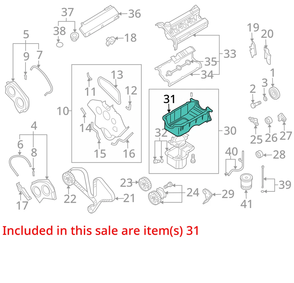 Cacerola de aceite del motor Kia Sorento 2003-2006 cantidad 8 W Foto 3 de 4