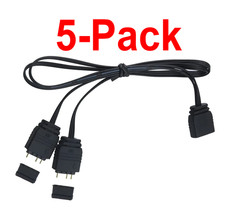 ARGB Splitter Cable 5V 1 Female to 2 Male 3 Pin 15-Inch 5-Pack 