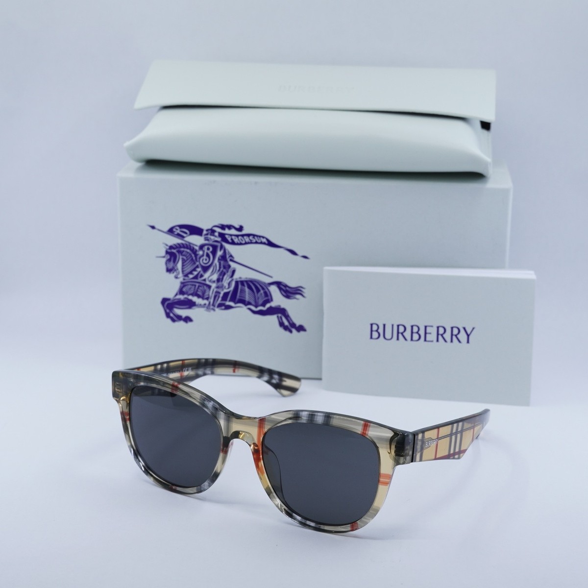 New BURBERRY BE4432U 412287 Vintage Check/Dark Grey 54-19  display picture 1