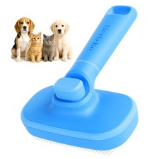 Hertzko Self Cleaning Slicker Brush for Cats  Dogs   Grooming Tool Blue