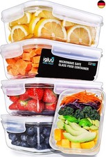 Igluu Meal Prep Gl&auml;ser (5er-pack + 1 zus&auml;tzlicher Deckel) - Glasbeh&auml;lter Mit De