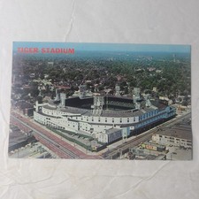 Postcard C1964 Tiger Stadium Detroit Michigan Birds Eye Tigers Lions