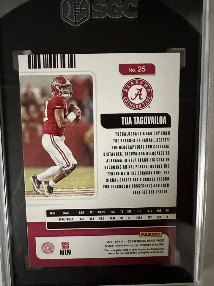 2021 Panini Contenders Draft Picks #25 - Tua Tagovailoa - Image 2 of 2
