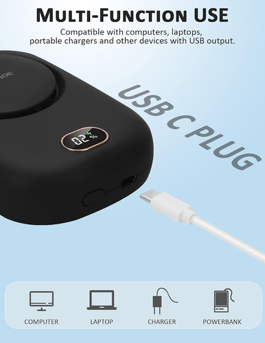 Ventilatore USB Mini Ventilatore Portatile Con 3 Velocità Regolabili, Multifunzi - Foto 7 di 12