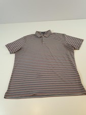 Peter Millar Crown Crafted Polo Shirt Men  s XL Striped Short Sleeve Stretch Golf
