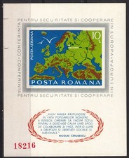 Cooperación en Seguridad CSCE Reunión Helsinki Finlandia OSCE Rumania MNH Hoja 1975