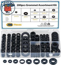 Rubber Grommets 8 Sizes 14-1 Hollow Firewall Hole Plugs Assortment 200pcs Rubber Grommets 8 Sizes 14-1 Hollow Firewall Hole Plugs Assortment 200pcs