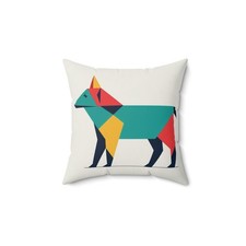 Geometric Dog Pillow with Insert - Colorful Double-Sided Print, Pet Lover Gift
