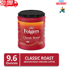 Folgers Classic Roast Ground Coffee, Medium Roast, 9.6 oz Canister
