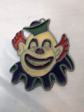 Vintage CIRCUS CLOWN Leaded Stained Glass Enamel 3D Sun Catcher