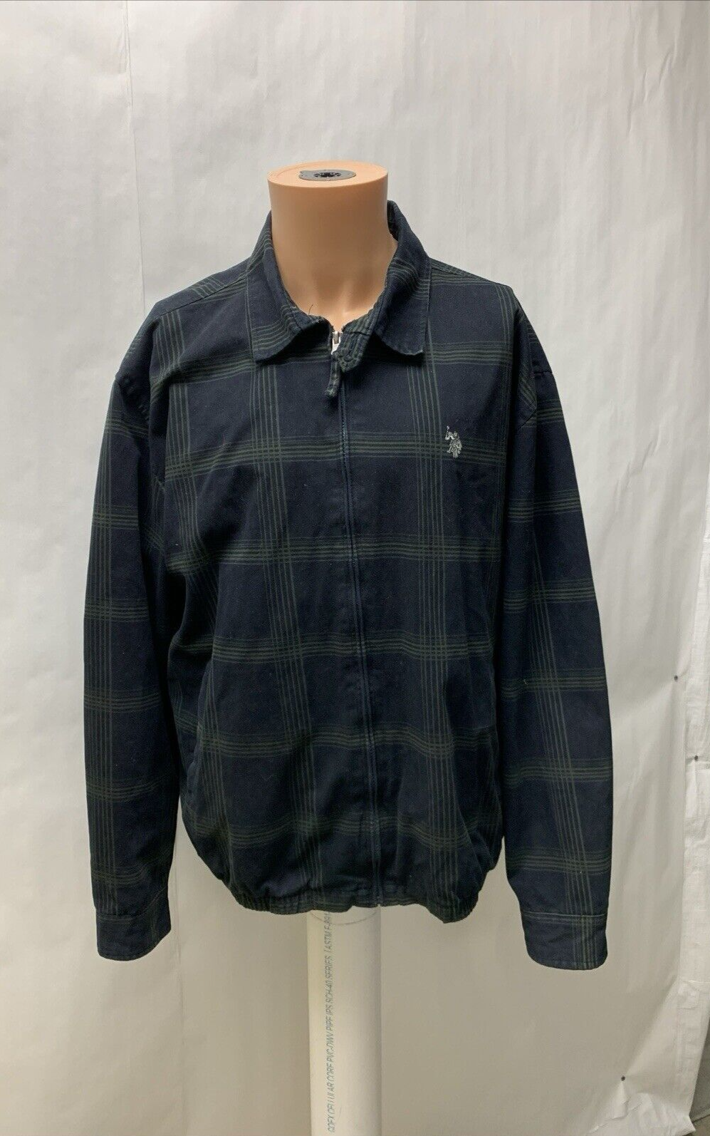 us polo assn uomo giacca pony grande zip foderata a quadri