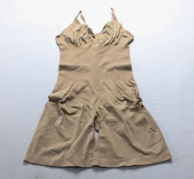 SheCurve Women's Comfort Mid-Thigh Shaping Bodysuit DM3 Beige Size 3XL NWT