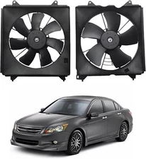 2Pcs Radiator Cooling Fan Set For 2013-2017 Honda Accord w/ Blade Motor & Shroud