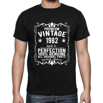 Herren Grafik T-Shirt Alle Originalteile bis zur Perfektion gealtert 1982   All