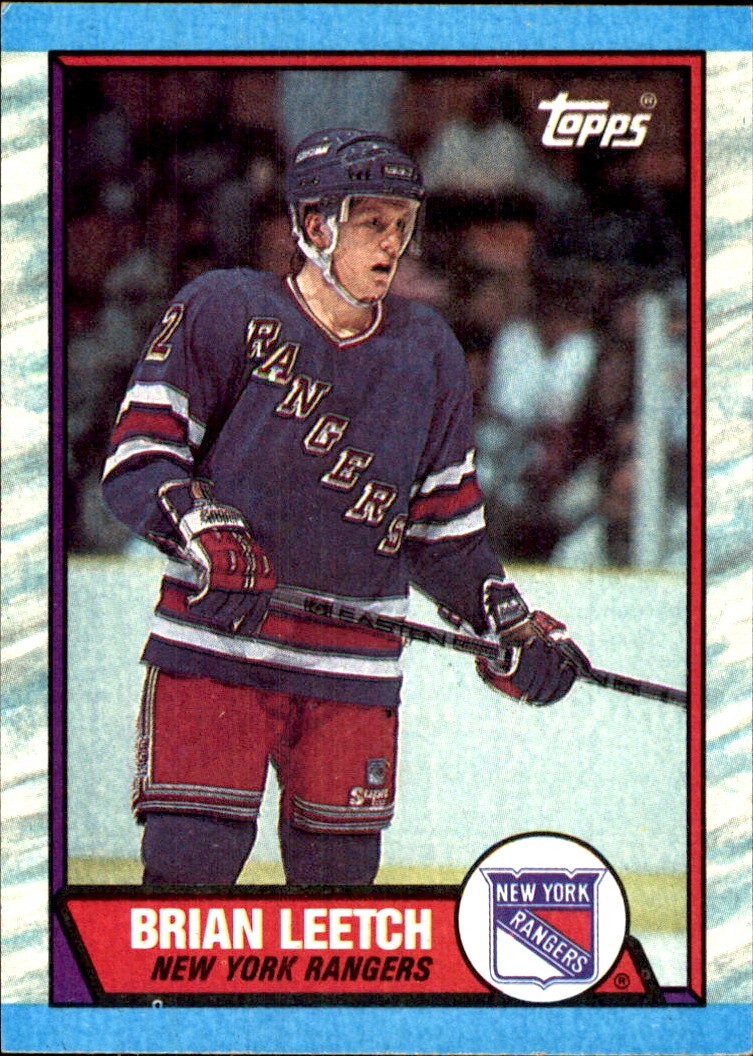 1989-90 Topps #136 Brian Leetch RC NEW YORK RANGERS ROOKIE HOF VINTAGE