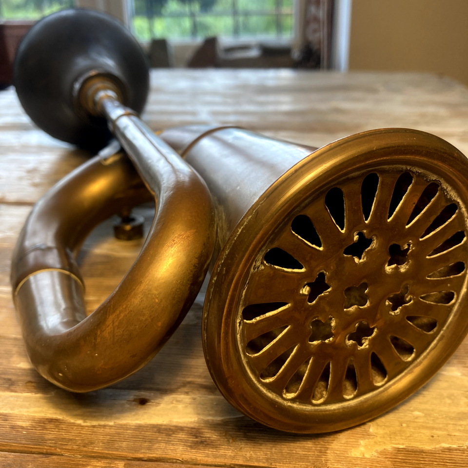 Brass Car Horn Working Original Vintage 1900’s with new rubber bulb
