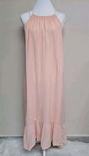 LOFT Women's Dress Casual Sleeveless Round Neck Orange Color Summer Dress.Size L