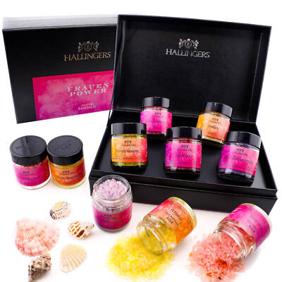 Hallingers Frauen-Power 5er Badesalz-Geschenk-Set mit Totes Meer-Salzen