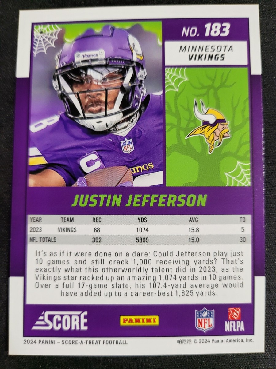 2024 Score A Treat Pumpkins Justin Jefferson Card #183 Vikings | eBay