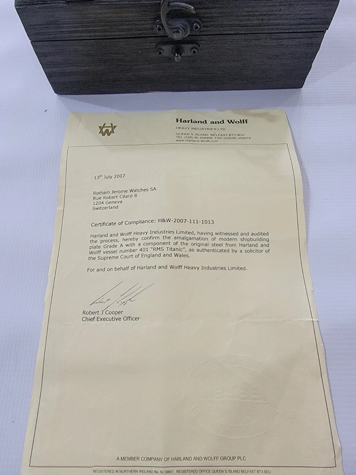 Romain Jerome Mens 'Titanic' Black Dial Black Rubber Strap Watch, Retail $14k - Image 2 of 4