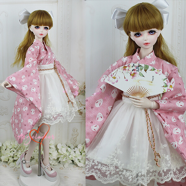 OB24 OB27 1/6 1/4 1/3 Blythe/BJD Doll Clothes Pink Kimono Top+