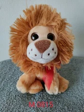 Hugfun Tan Lion Big Glitter Eyes Tan Mini Doll Plush Toy Approx 7”-8” Tsll