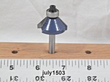 (1) NEW  45° Chamfer Bevel Trim 1-3/16OD Carbide Tip Router Bit 1/2 Bearing zm