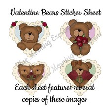 Valentine's Day Teddy Bear Handmade Stickers Envelope Seals Label Party Favor