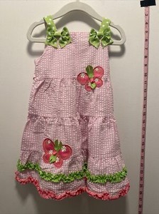 emily rose girls dress Size 3t Pink Butterflies Twirl Bows VGUC 
